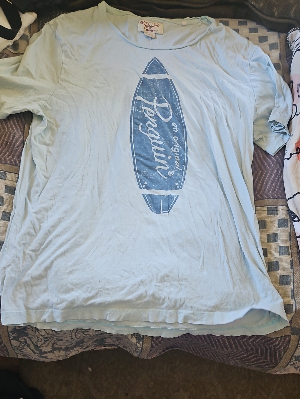 Original Penguin Pale Blue Surfboard Graphic Short Sleeve Tee